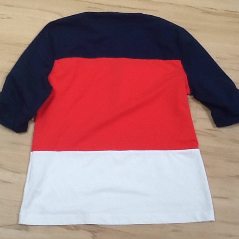 Nautica 3/4 Sleeve Red/ White/ Navy Blue Pullover - Picture 6 of 8